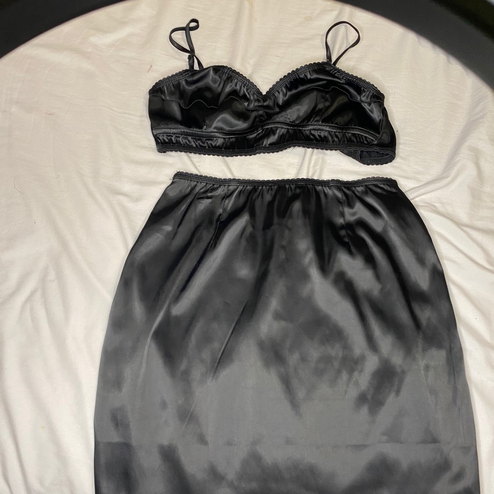 Fashion Nova Satin  Skirt Set
